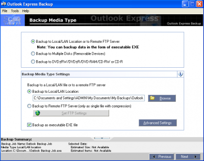 Backup Media Selection