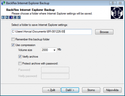 Internet Explorer backup and BackRex