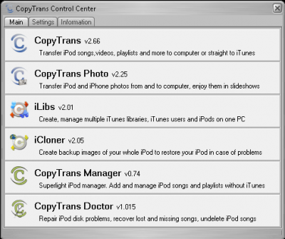 CopyTrans Control Center