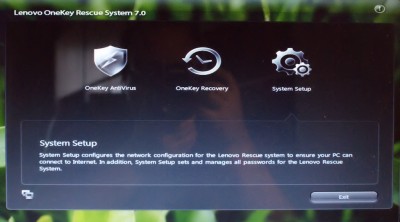 OneKey Backup and Recovery on Lenovo IdeaPad Y550