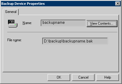 Database backup