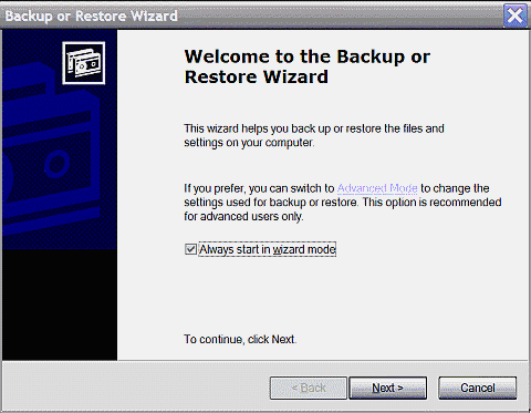 Backup WIndows XP