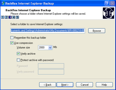 BackRex Internet Explorer Backup