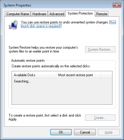 System Properties dialog