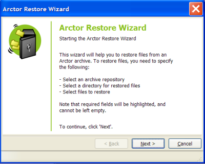 Arctor Disk2Disk Backup