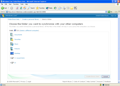 Windows Live FolderShare