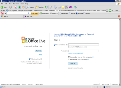 Microsoft Office Live Workspace