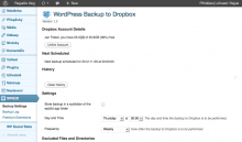 How to backup WordPress website to Dropbox cloud