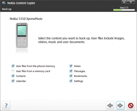 Nokia PC Suite and backup features of Nokia 5310 XpressMusic