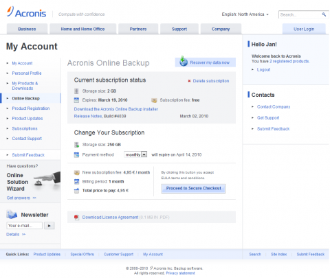 Acronis Online Backup