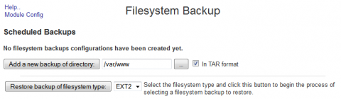 1. Setting up a website backup in Webmin