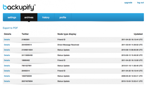 Backupify - Twitter backup